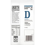 Jed's Plunger Grind Coffee 4 Very Strong Decaf 180g