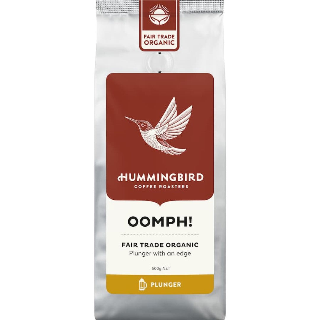 Hummingbird Coffee Plunger Oomph! Organic Fair Trade 500g