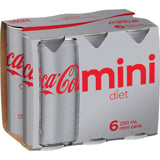 Coca Cola Soft Drink Diet 250ml cans 6pack