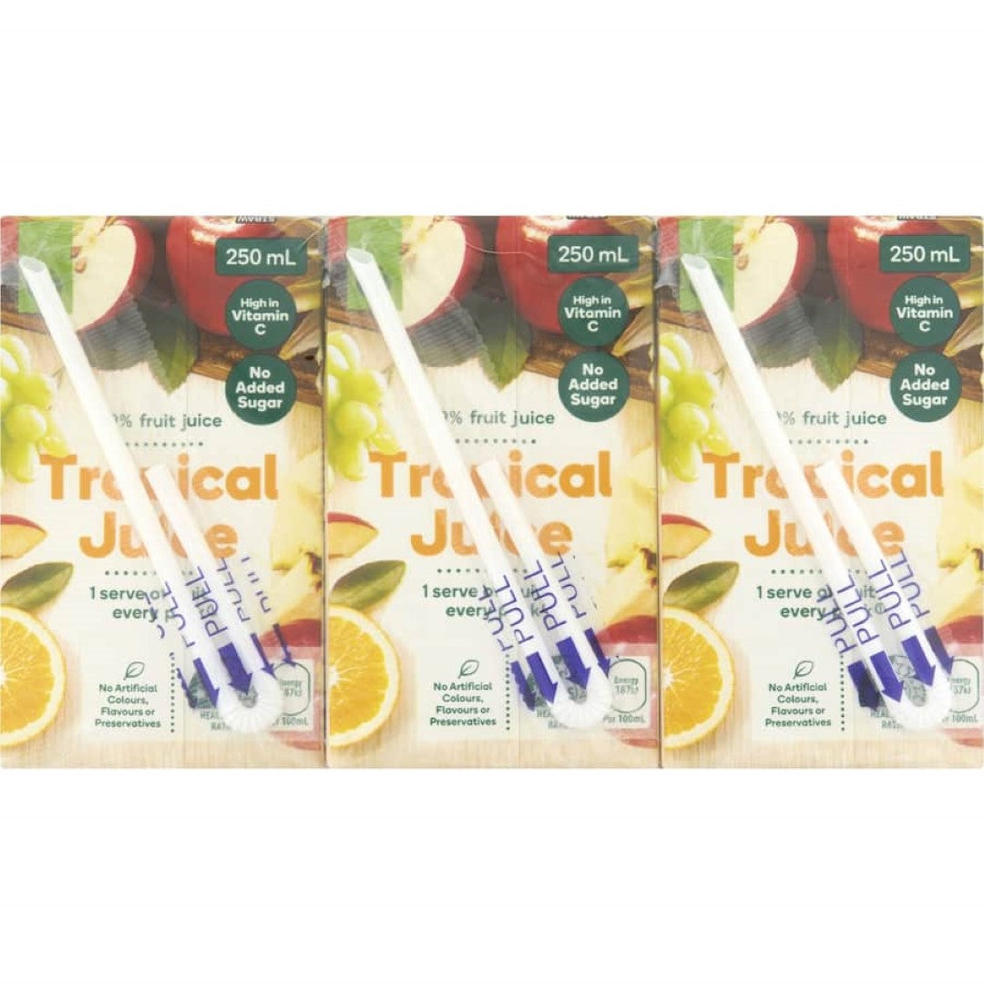 Woolworths Fruit Juice Tropical 250ml tetra pks 6pack