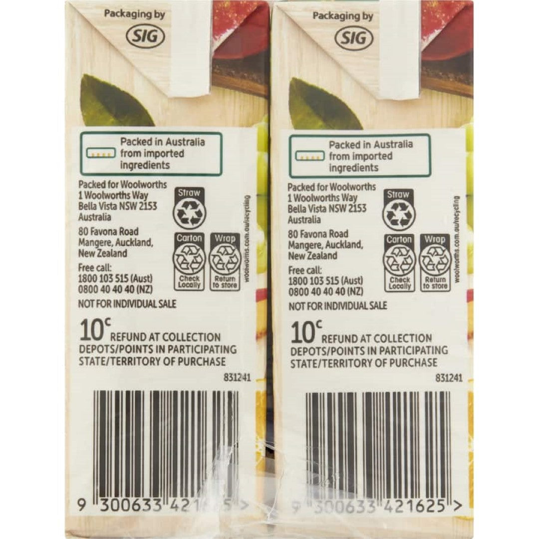 Woolworths Fruit Juice Tropical 250ml tetra pks 6pack