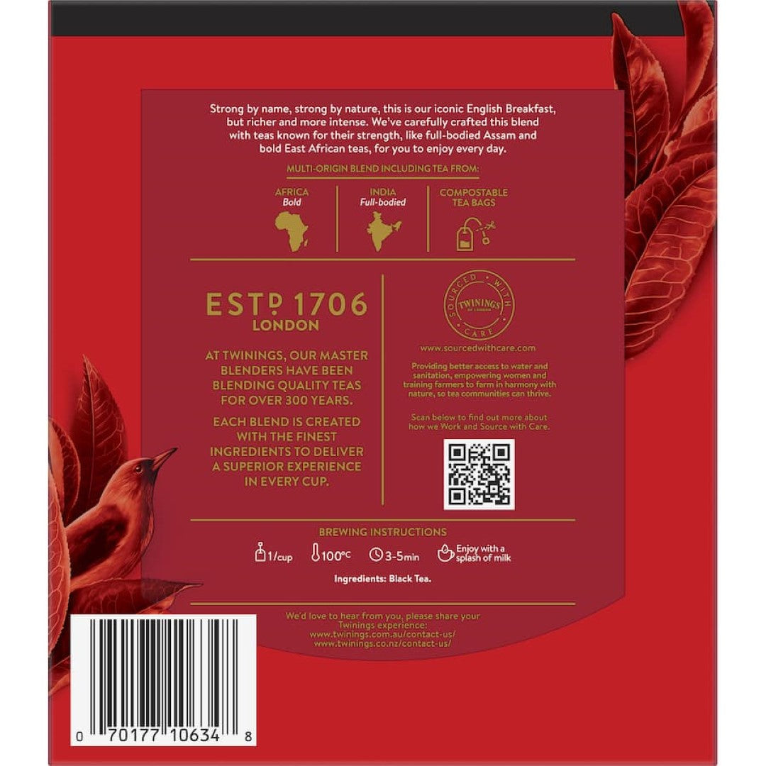 Twinings Tea English Breakfast Extra Strong Bags 80pack