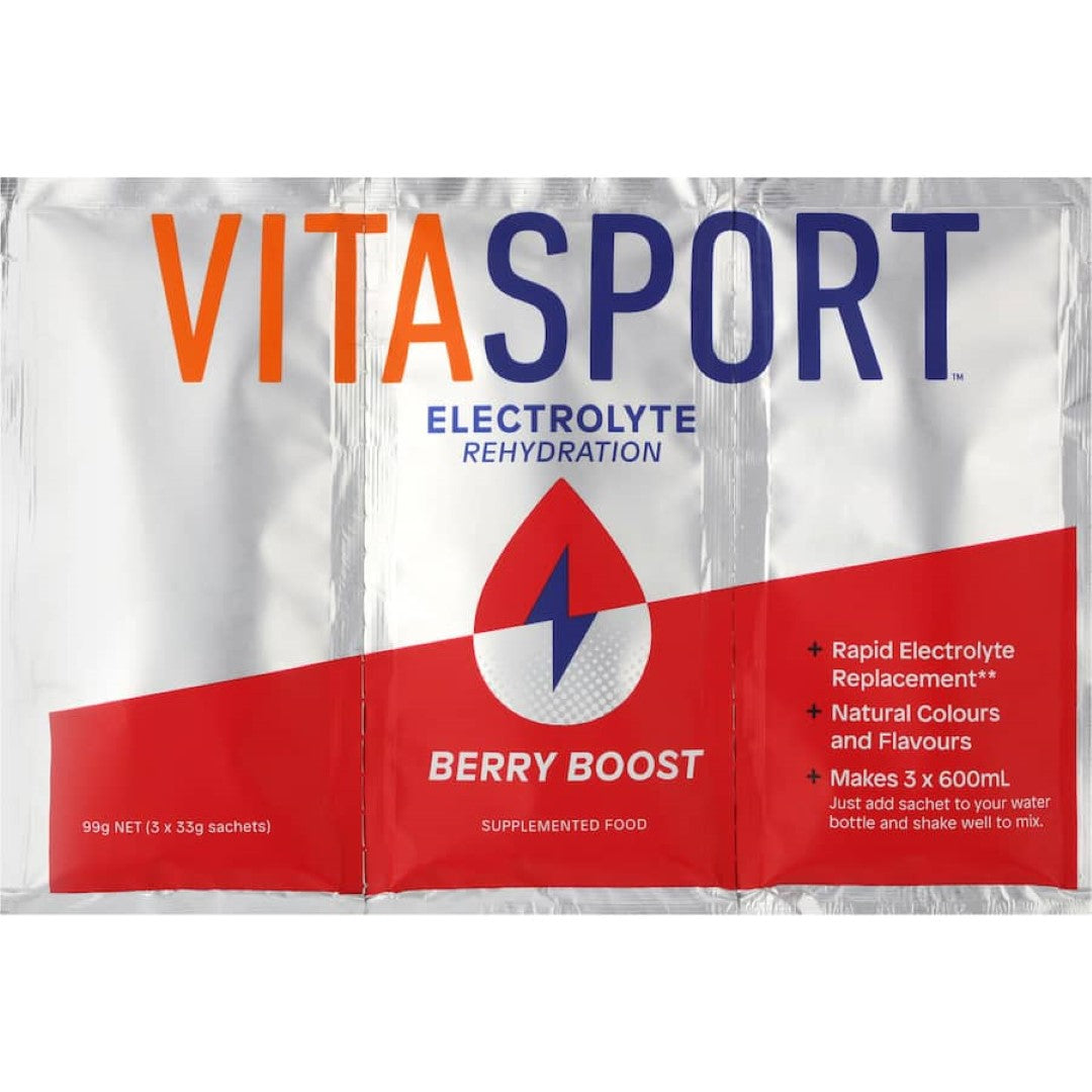 Vitasport Electrolyte Sachet Drink Mix Berry Boost 99g 3pack