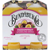 Bundaberg Soft Drink Sparkling Passionfruit 375ml bottles 4pack