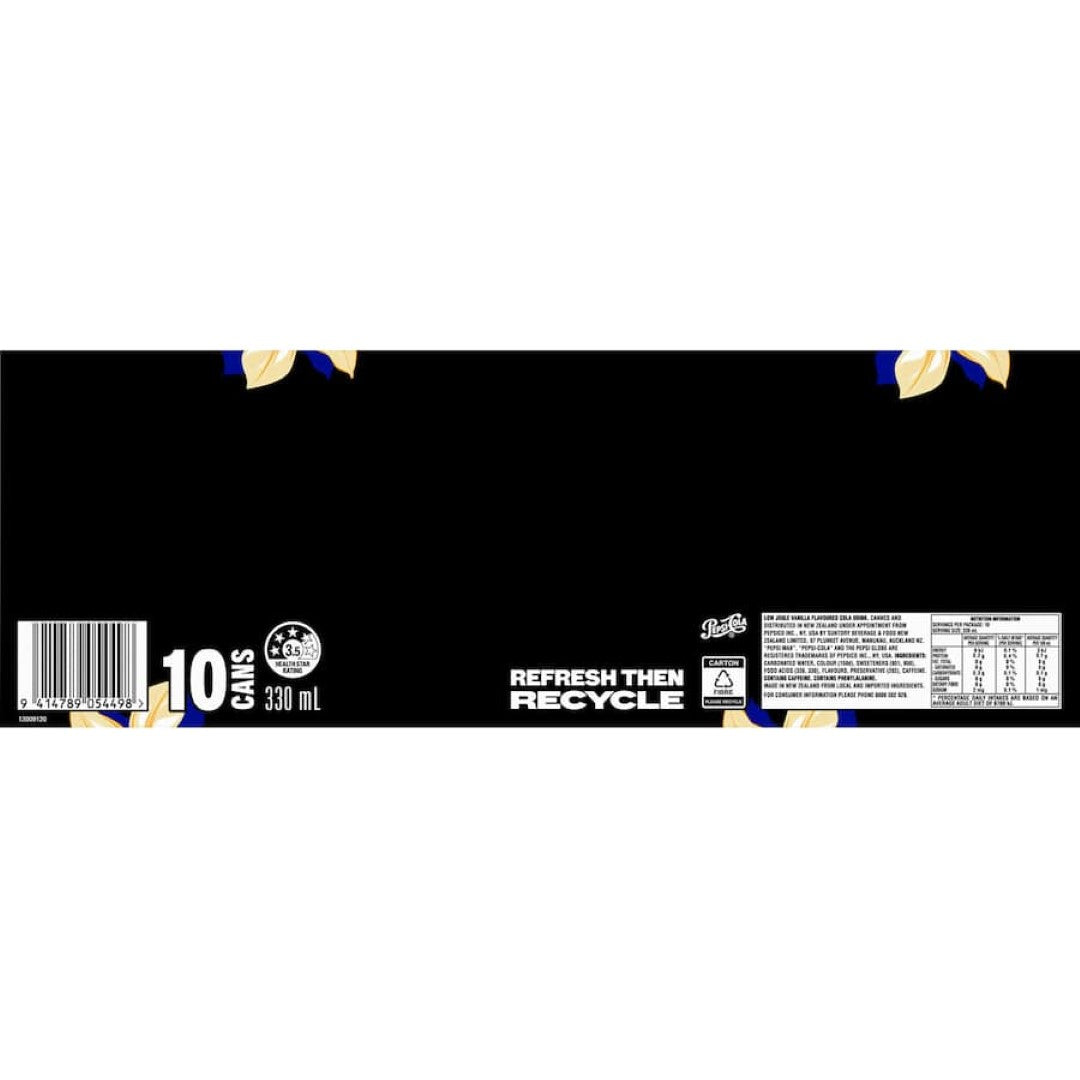 Pepsi Max Soft Drink Vanilla 10pack