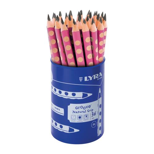 Lyra Groove Graphite Pencils Class Packs 36 - Pink Lacquered Pot 36 B