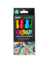 Kent Urban Acrylic Paint Marker Sets Medium - Classic Pack 4