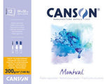 Canson Montval Watercolour Pads - 300gsm 24x32cm 12sht Cold Pressed