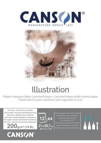 Canson Illustration Extra Smooth Pads - 200gsm A4 12sht