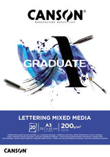 Canson Graduate Lettering Mixed Media Pads - 200gsm A4 20sht