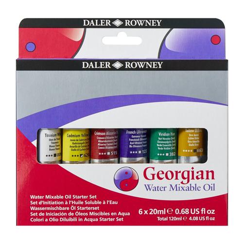 Daler Rowney Georgian Watermixable Oil Colour Sets - Starter Set 6 X 20ML