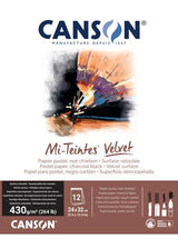 Canson Mi-Teintes Velvet Pads - Charcoal Black 24 X 32cm