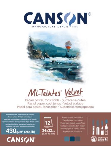 Canson Mi-Teintes Velvet Pads - Cool Tones 24 X 32cm