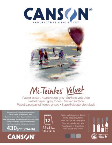 Canson Mi-Teintes Velvet Pads - Grey Tones 32 X 41cm