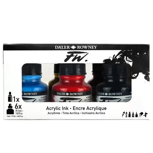 Daler Rowney FW Acrylic Ink Sets - Primary 6 X 29.5ml