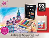 Art Advantage Sketching & Drawing Wooden Box Set - Set 93 Piece