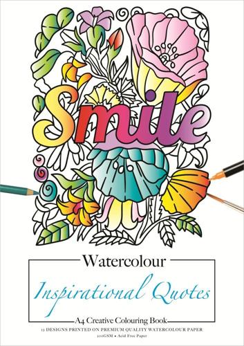 Jasart Adult Colouring Books - Water Colouring Book A4 Quotes
