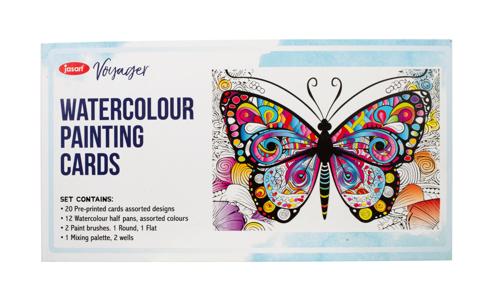 Jasart Watercolour Colouring Cards - 260x80mm Set - New Design