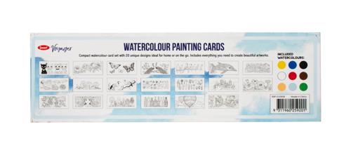 Jasart Watercolour Colouring Cards - 260x80mm Set - New Design