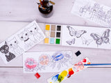 Jasart Watercolour Colouring Cards - 260x80mm Set - New Design
