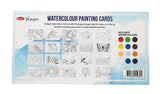 Jasart Watercolour Colouring Cards - 260x80mm Set - New Design