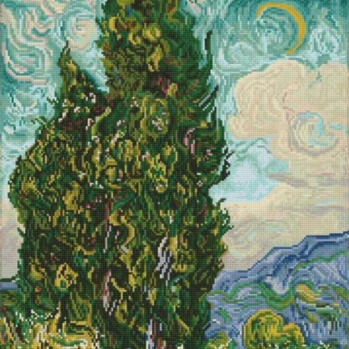 Diamond Dotz Diamond Kit  - Cypresses (Van Gogh) 50.5x52.5cm