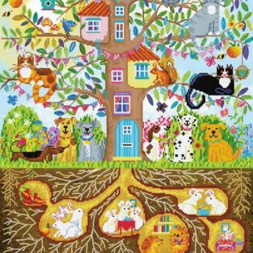 Diamond Dotz Diamond Kit  - Tree House Family 77x57cm