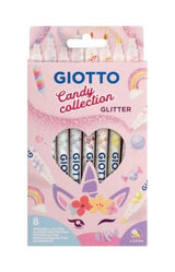 Giotto Candy Turbo Collection Glitter Markers - Glitter Set 8