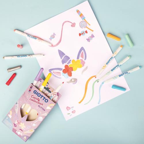 Giotto Candy Turbo Collection Glitter Markers - Glitter Set 8