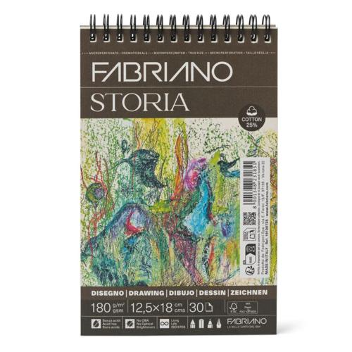 Fabriano Storia Spiral Pads - 180gsm 18x26cm 30 Sheets