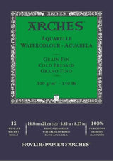 Arches Watercolour Pads - 300gsm A5 12sht Natural White Cold Pressed