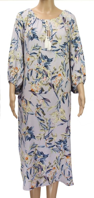 Dress - Blue Leaves (Lilac)