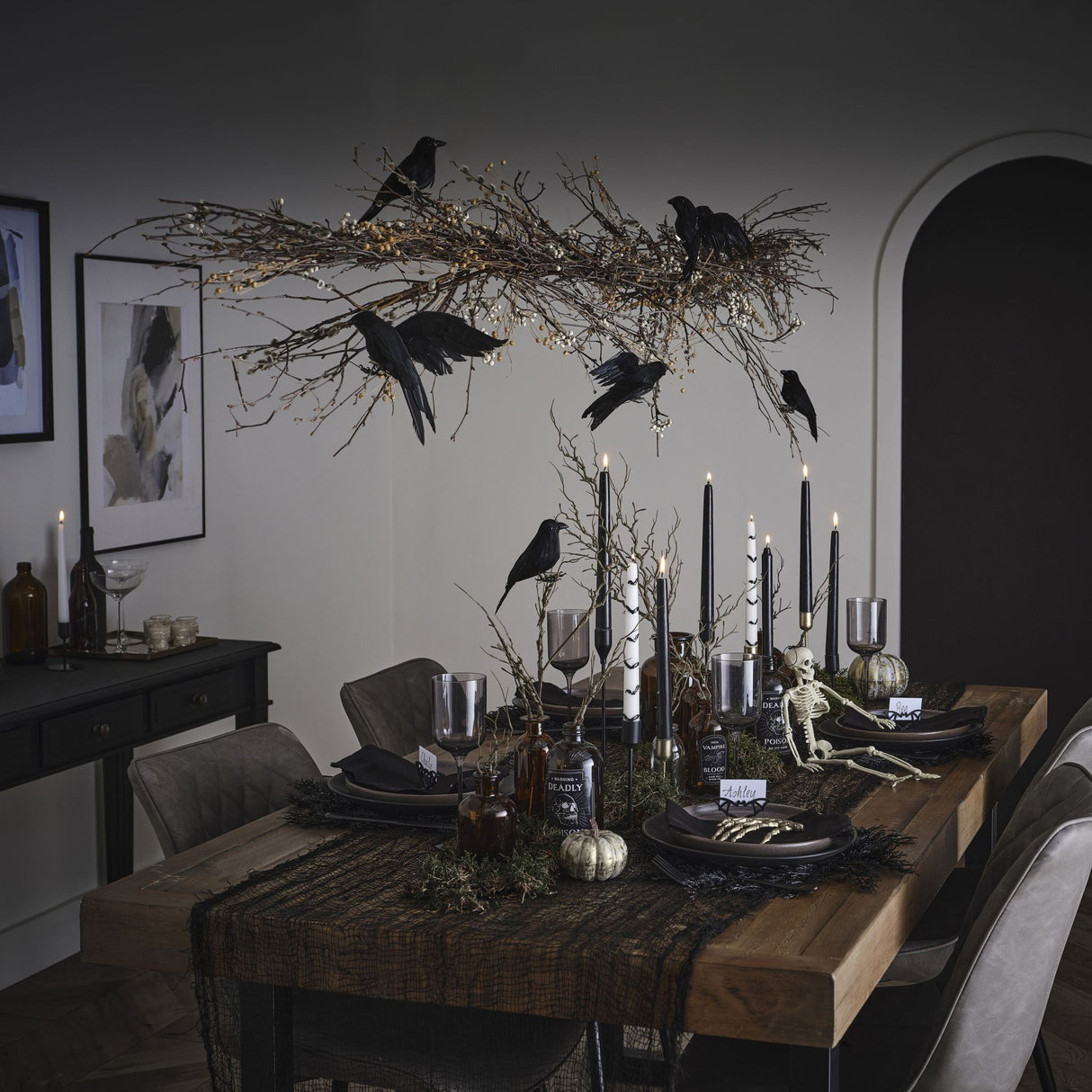 Place Card Holder - Deadly Soiree Metal Black Bat