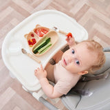 Panda Silicone Suction Dinner Plate - Beige - Mombella