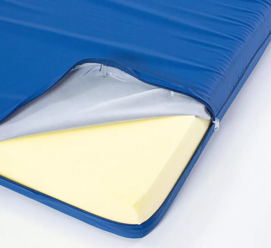 Waterproof and fire retardant mattress cover for single mattresses, 90x190x15cm, ideal for campers and students.