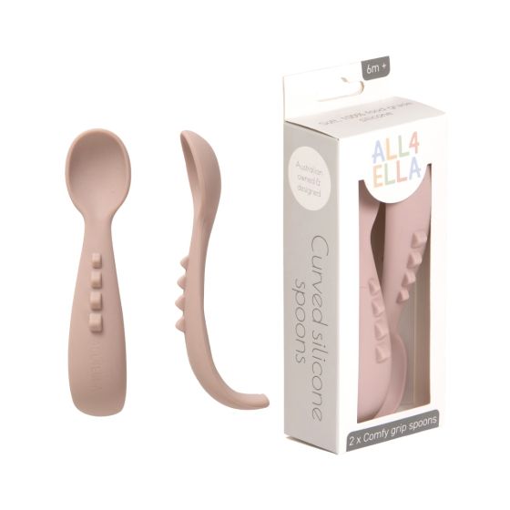 Comfy Grip Silicone Spoons 2pk - Dusty Pink - All4Ella