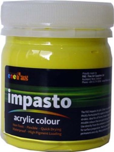 Vibrant 120ml Fas Impasto Acrylic in Lemon Yellow, perfect for textured artistic creations and high-quality finishes.