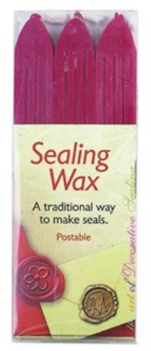 Manuscript Sealing Wax Red 3 Pack for elegant wax seals on letters and invitations, perfect for crafting enthusiasts.