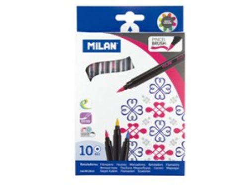 Milan Brush-Tipped Fibrepen Set 10