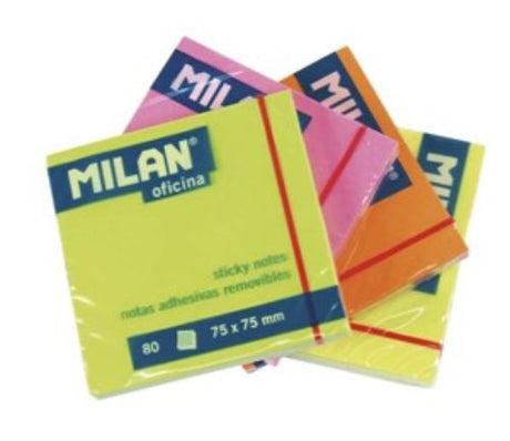 Brilliant orange Milan Sticky Notes, 75x75 mm, ideal for reminders, organization, and creativity in any workspace.