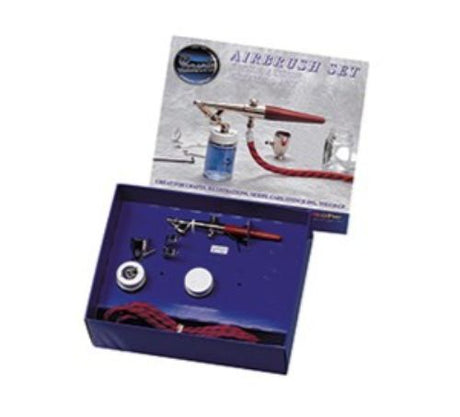 Paasche Airbrush F-Set: versatile kit with F#1L airbrush, durable color cup, and multiple bottle assemblies for precise artistry.