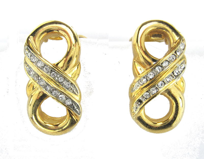 Earrings Gold. Rhodiumodium/C