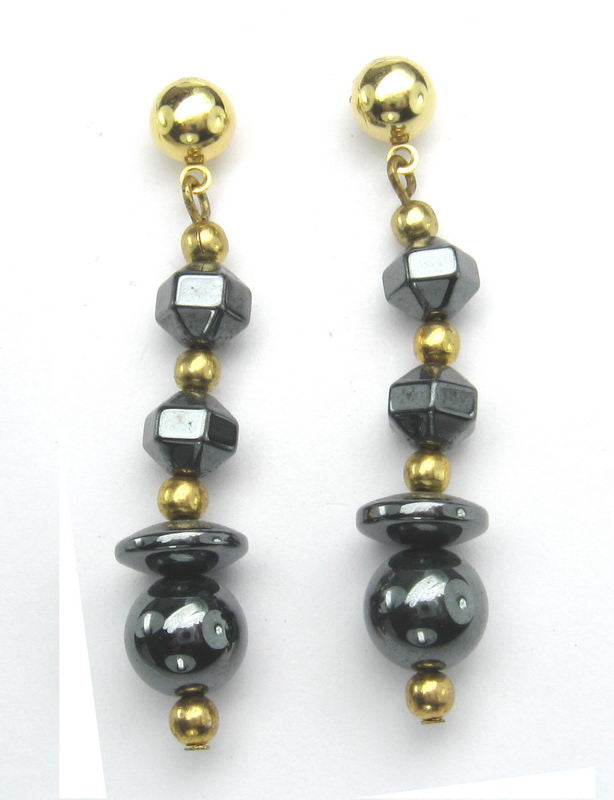 Earrings Sp. Gold Hematine- Version 1