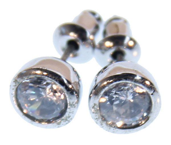 Earrings 8mm Round Cz Stud