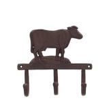 3 Hook Hanger - Cast Iron Cow (19 x 5 x 17cm)