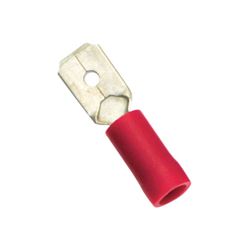 Champion Red Male Push-On Spade Terminal -25pk