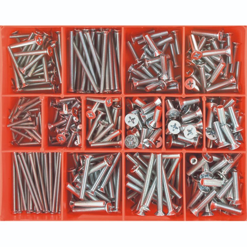 Champion 345pc Metric Machine Screw Assortment CSK HD PH