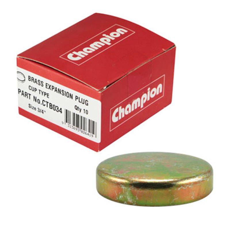 Champion 44mm Brass Cup Welsh Plug - 10pk