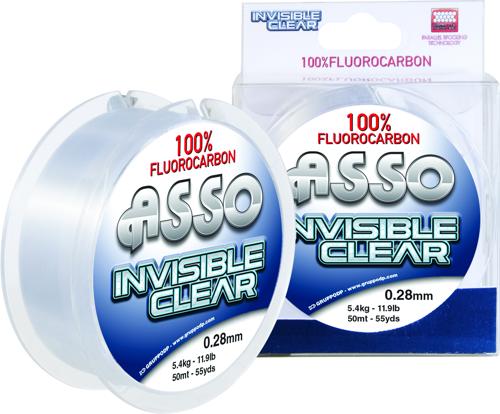 Fluorocarbon Fishing Leader Line Asso Invisible Clear 50m 23.8lb