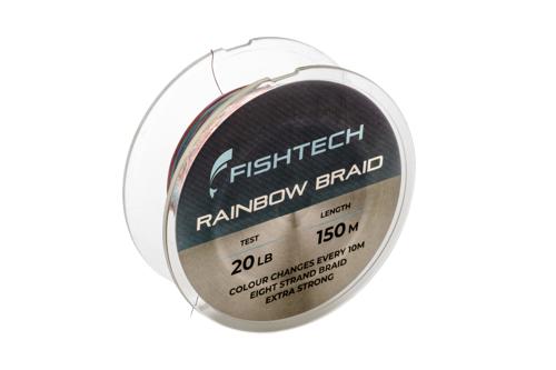 Rainbow Braided Fishing Line Fishtech 20lb 150m